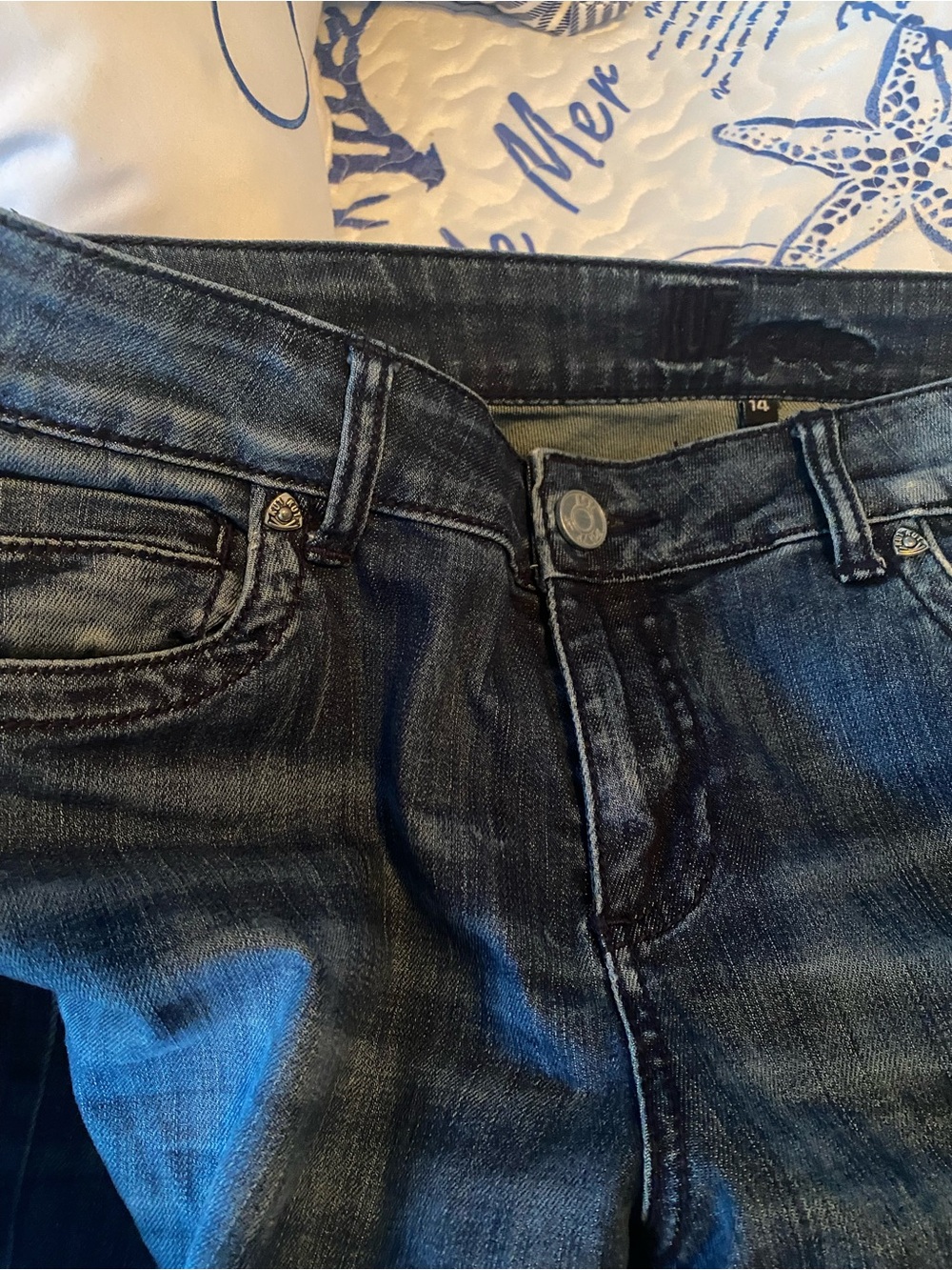 Kut from the Kloth Straight Leg Jeans in Dark Blue Wash